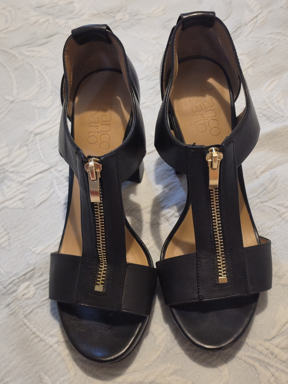 Franco Sarto-Myriad Black T-Zip Block Heel Sandal - Picture 2 of 16